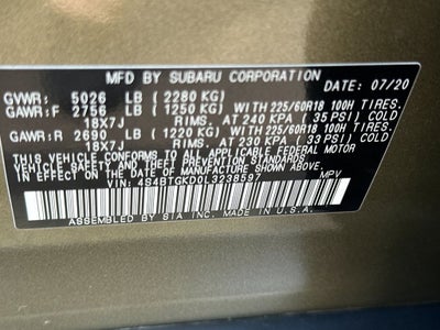 2020 Subaru Outback Onyx Edition XT
