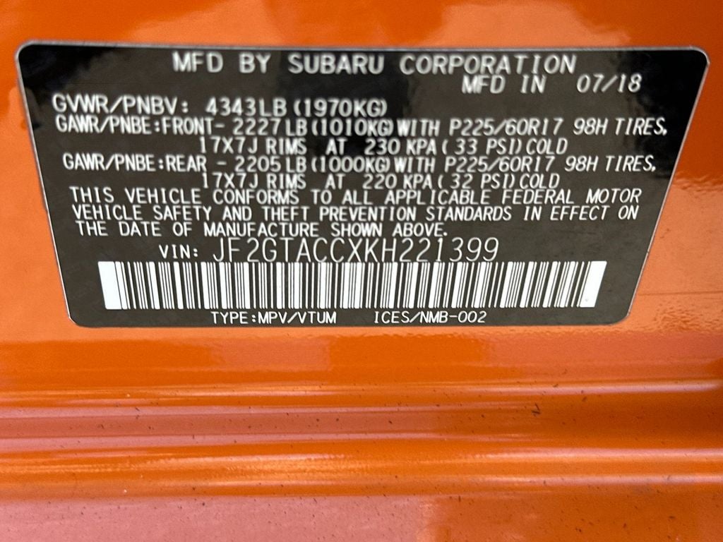 2019 Subaru Crosstrek 2.0i Premium