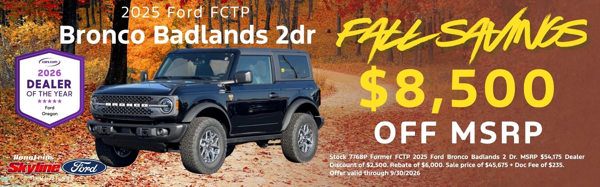 Bronco Badlands Discount Skyline Ford Salem Keizer Oregon