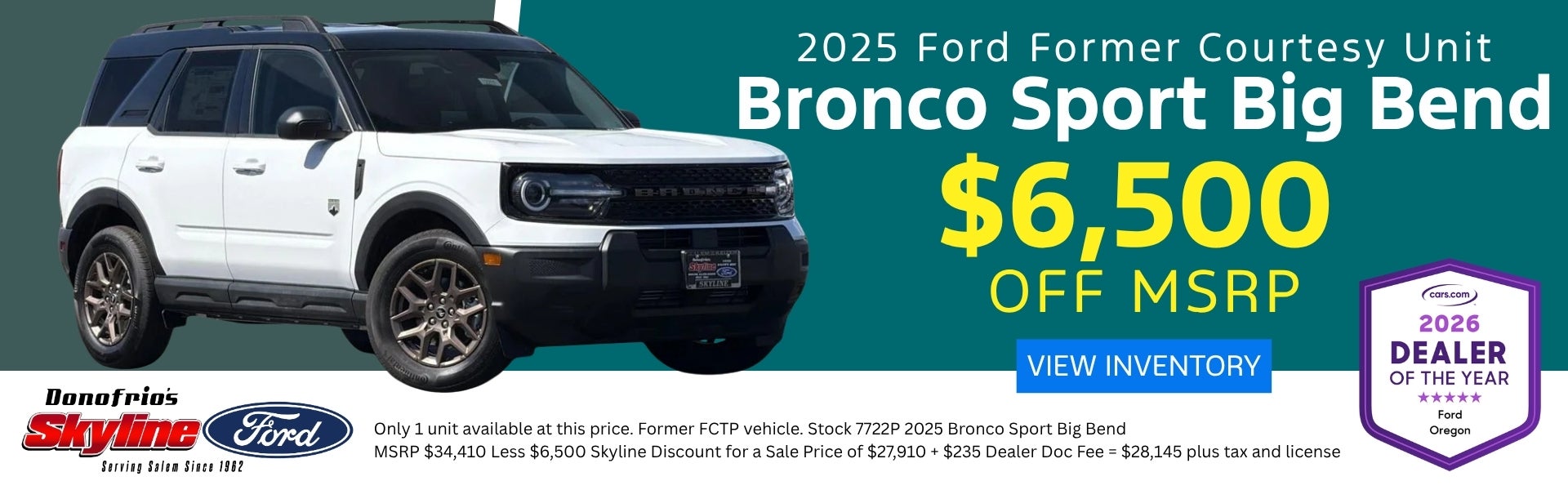 Ford Bronco Sport FCTP Skyline Ford Salem Oregon