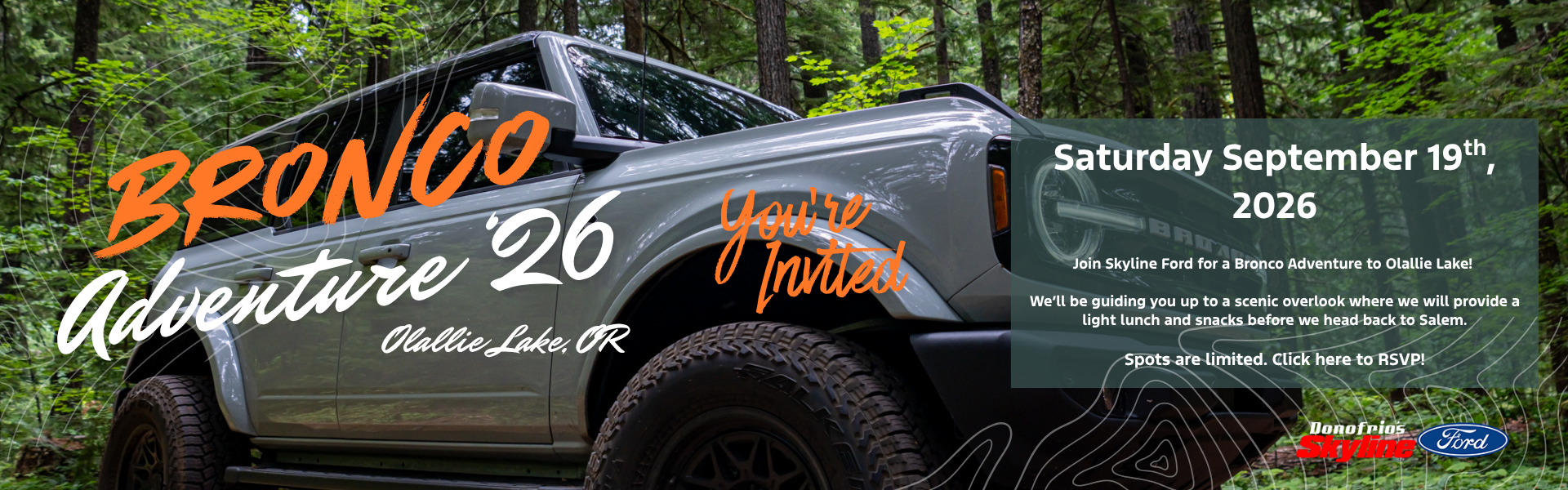 Bronco Adventure 2026 RSVP Skyline Ford Salem Oregon