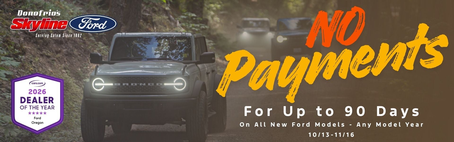 No Payments for 90 Days at Skyline Ford Salem Oregon