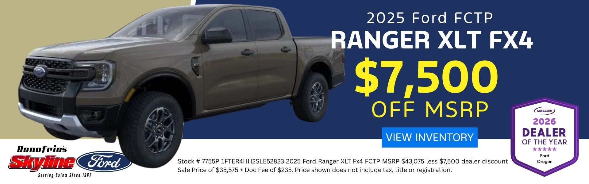 2025 Ford Ranger XLT Fx4 Skyline Ford Salem Oregon