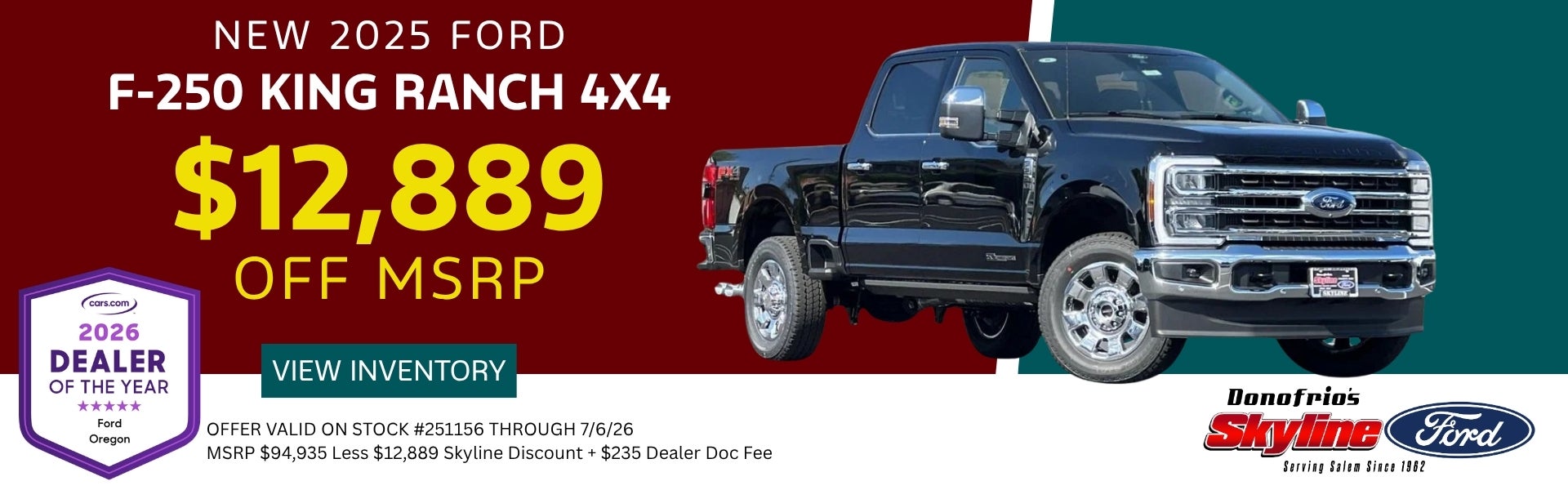2025 F250 King Ranch Skyline Ford Salem Oregon