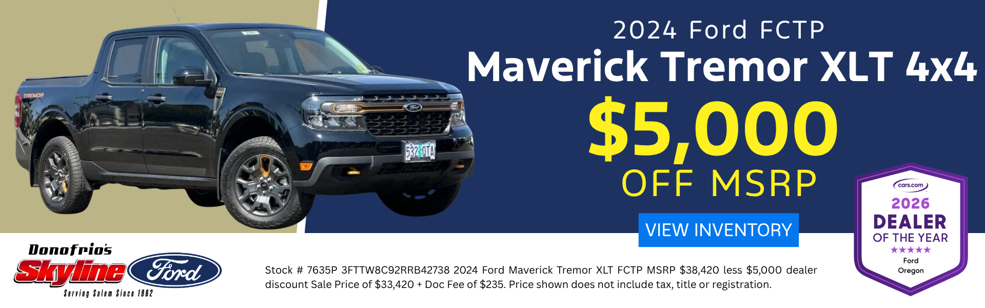 24 Maverick XLT Tremor Skyline Ford Salem Oregon